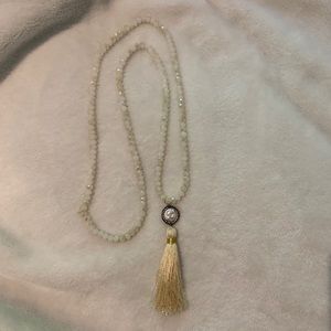 Long Beaded necklace with Tassel Pendant